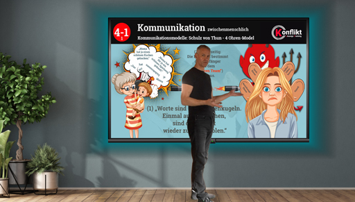 Ronald Fromm bei Spezialtraining für pädagogische Berufsschulen. Hier beschreibt er gerade, was Worte und Pistolenkugeln gemeinsam haben.